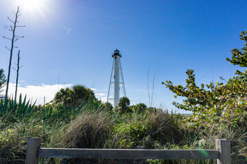Gasparilla lighthouse as seen from beach in Florida