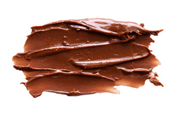 chocolate cream strokes isolated on white background