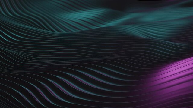 Iridescent looping wave animation - teal and magenta