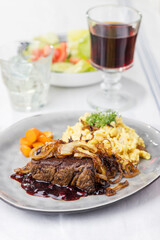 zwiebelrostbraten, a german steak with onions