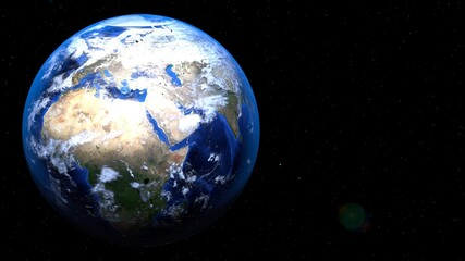 Obraz na płótnie Canvas Planet Earth on a black starry background. 3d graphics.