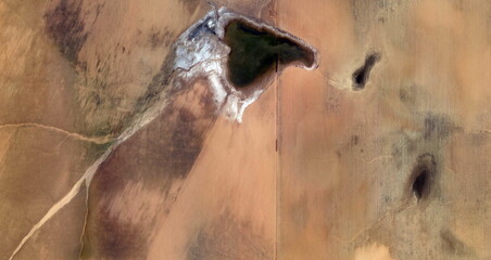 the scream,  United States, abstract photography of relief drawings in  fields in the U.S.A. from...