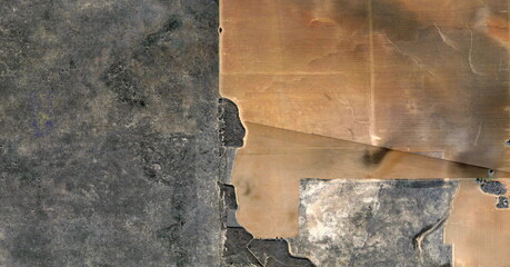 the advance of stupidity,  United States, abstract photography of relief drawings in  fields in the...