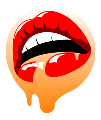 Obraz premium Vector lips in gradient style