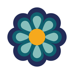 beautiful flower blue decoration garden icon