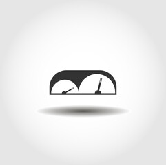 car dashboard icon. speedometer, tachometer isolated vector icon. car part design element