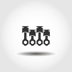 car piston isolated vector icon. car service design element