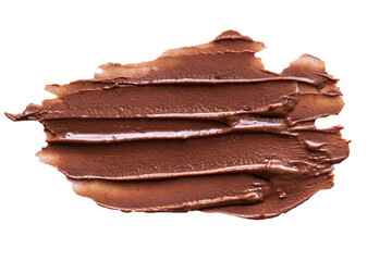 chocolate cream strokes isolated on white background