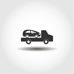 car tow service, 24 hours, truck , auto service, car repair isolated vector icon. car service design element