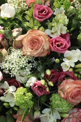 Pink white wedding centerpiece