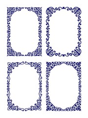 set of frames with ornaments 