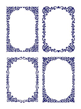 set of frames with ornaments 