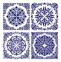 set of ornaments, frames and round. Square