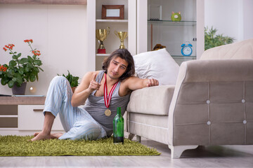 Man ex-champion suffering from alcoholism at home