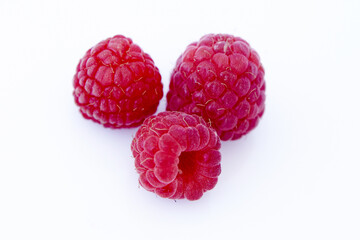 Raspberry isolated on white background. Vegan food, detox concept