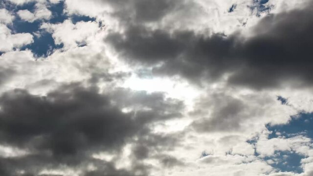 dark clouds cover the open sun. High quality 4k footage