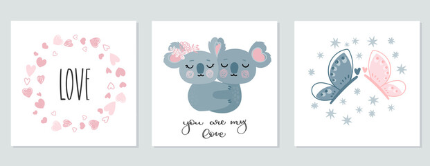 Cute loving couple of koalas.