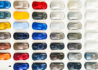Paint samples when choosing a car color. Background palette for choosing the colors of the new car....