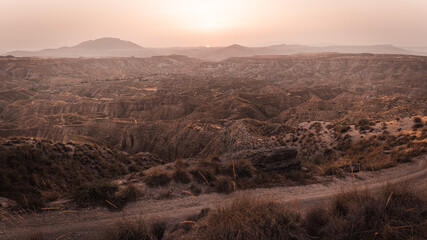 sunset over the mountains