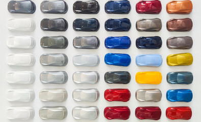Paint samples when choosing a car color. Background palette for choosing the colors of the new car....