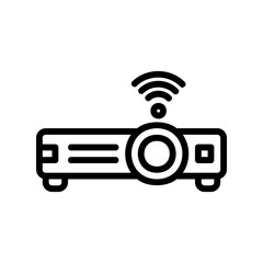 Projector icon vector illustration in line style about internet of things for any projects