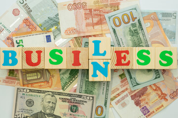 Colorful cubes business and busiless word play