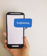 Receiving text message about distance on mobile phone
