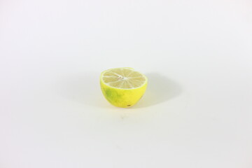 sliced lemon in white background