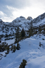 Winter landscape of Malyovitsa peak, Rila Mountain