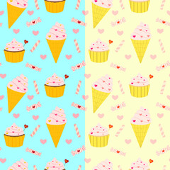  pattern with cupcakes