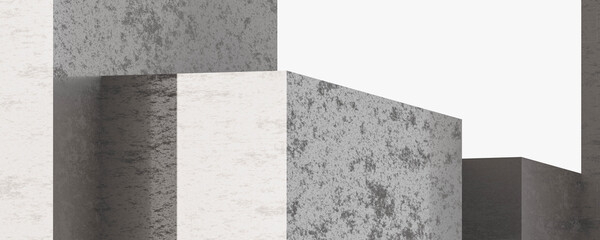 abstract concrete architecture detail 3d render illustration