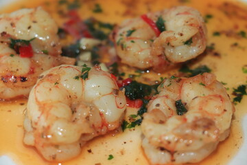 Fresh prawns in a marinade