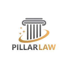Pillar law logo template design
