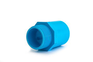 PVC Pipe fitting , PVC Pipe connections , PVC Coupling, The collection of Blue PVC Pipe fittings joint on white background