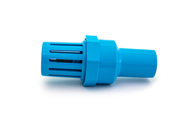 PVC Pipe fitting , PVC Pipe connections , PVC Coupling, The collection of Blue PVC Pipe fittings joint on white background