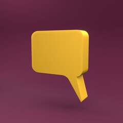 3d speech bubble icon. 3d rendering speech bubble icon. Isolated 3d talk bubble icon