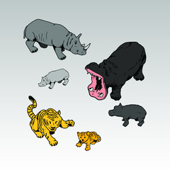 set of animals vector illustration