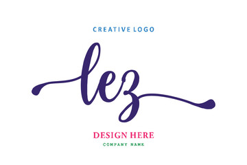 Fototapeta na wymiar LEZ lettering logo is simple, easy to understand and authoritative