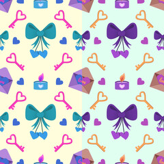 Pattern with bows and ribbons