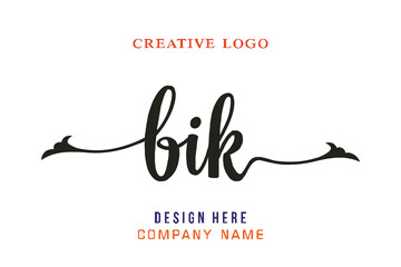 BIK lettering logo is simple, easy to understand and authoritative - obrazy, fototapety, plakaty