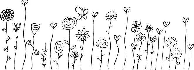vector flowers design black and white background wallpaper