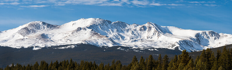 Fototapeta na wymiar 14,421 Foot Mount Massive, rises above the valley. The second highest mountain, located within the San Isabel National Forest, Colorado. 
