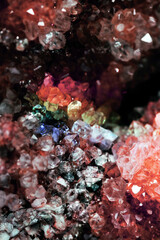 Sparkling geode of yellow golden crystal magic gem stone.