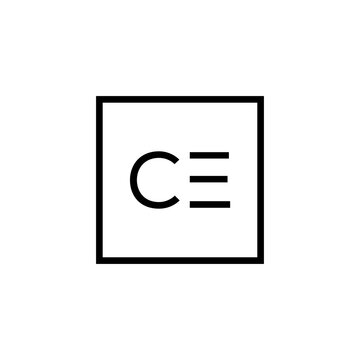 Creative initial letter CE square logo design concept vector