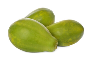 Fresh ripe papaya fruits on white background