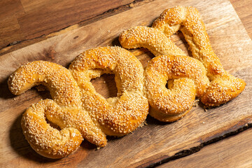 Sesame French bread, a classic country loaf, shaped as the numbers 2021.