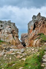 Beautiful seascape at Plougrescant in Brittany. France