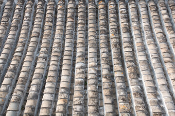 Tile house blue tile background