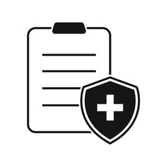 Obraz premium Medical health protection shield cross. vector illustration