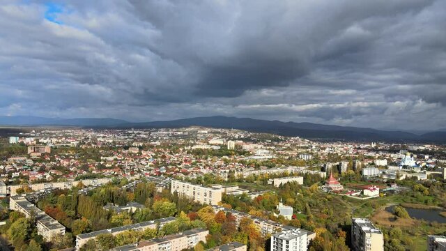 Architecture urban development of the old city roof Uzhgorod view on the Ukraine Europe